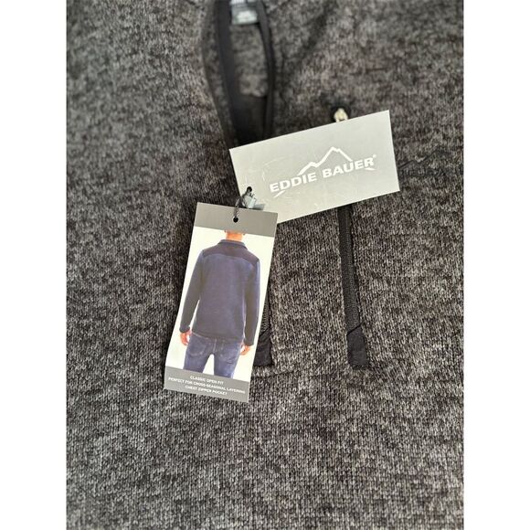 Eddie Bauer Men's XL Gray 1/4 Zip Pullover Sweater Mock Neck Casual Grey NWT - Picture 4 of 10